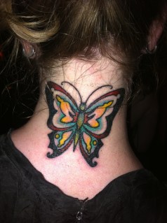 The butterfly tattoo taken from my grandmother's sketchbook. Photo credit Tom Butler.