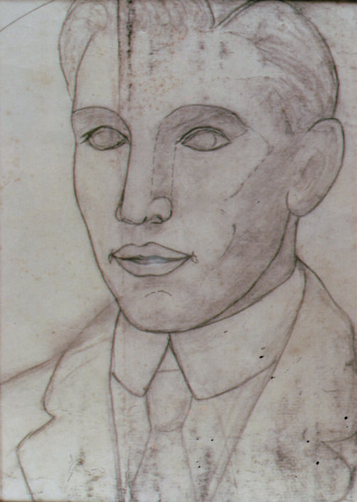 Lee Franclemont, portrait study (Henry Pfaff), 1940s, pencil on paper. Photo credit John FN Franclemont.