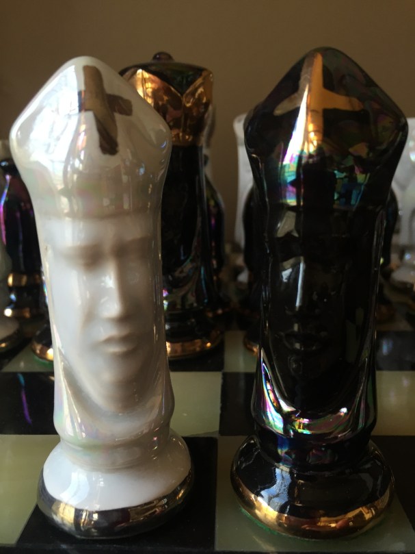 Lee Franclemont, Gothic chess set, 1980s, glazed ceramic. Photo credit Kelise Franclemont. Private collection.