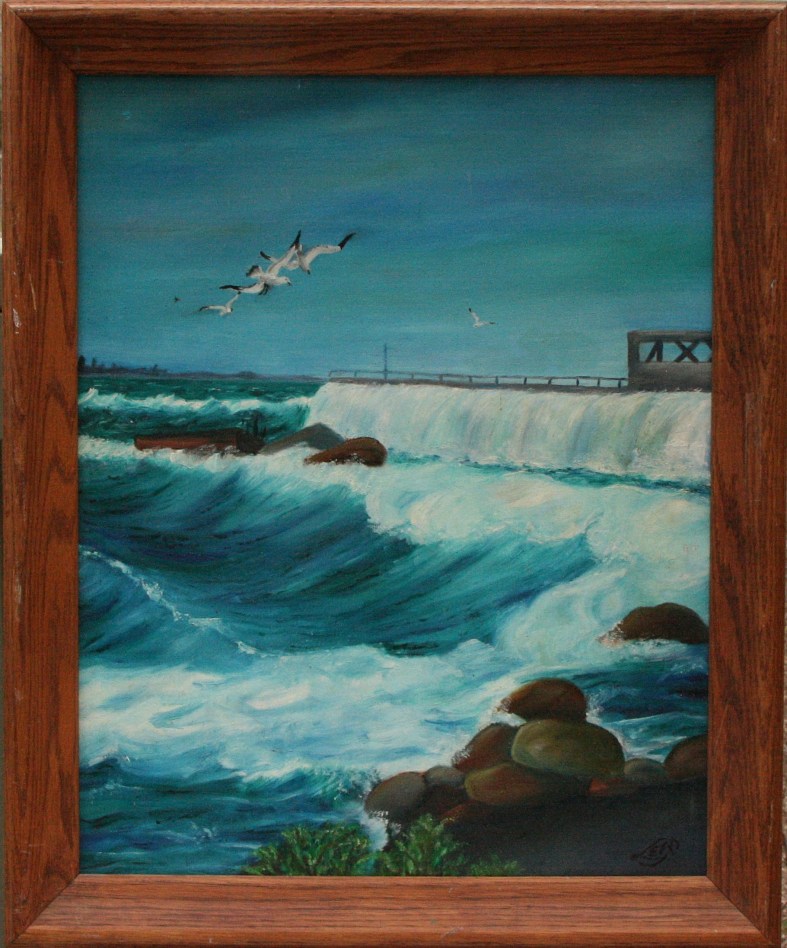 Lee Franclemont, 'Niagara in November', 1965, oil on board. Photo credit Kelise Franclemont. Private collection.