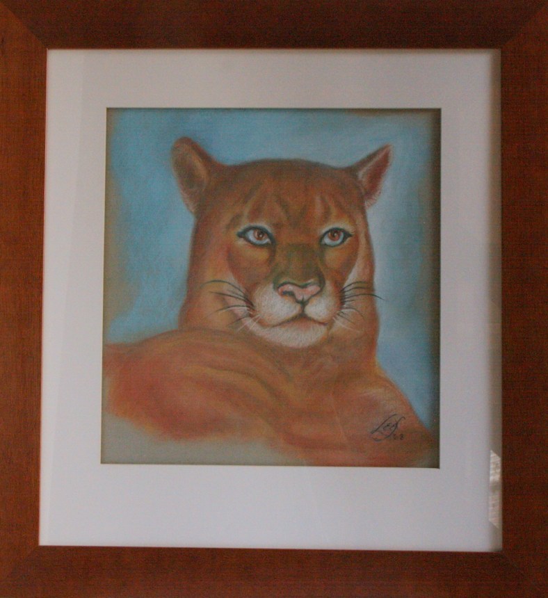 Lee Franclemont, lioness, 1968, pastel on paper. Photo credit Kelise Franclemont. Private collection.
