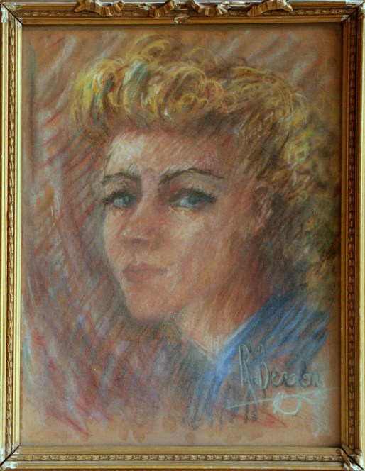 Signed R. Bergen, portrait of Lee (nee Pfaff), 1941, pastel on paper. Photo credit Kelise Franclemont. Private collection.