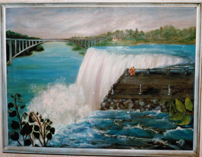 Lee Franclemont, 'Niagara Falls (Honeymoon)', 1960s, oil on board. Photo credit John Franclemont.